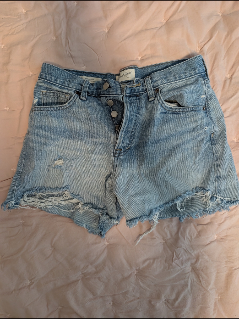Universal Thread 90s Baggy Light Blue Distressed Denim Shorts 2